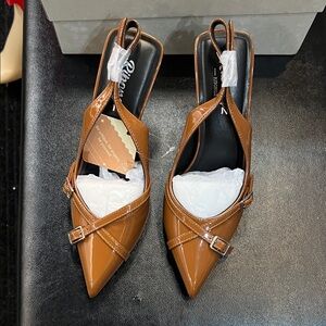 Brown Patent  Slingback Heels